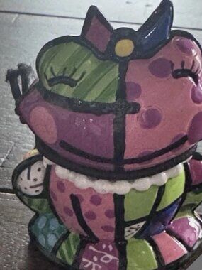Romero Britto Giftcraft Frenchie Frog Figurine #14072 Pop Art Collectible NIB